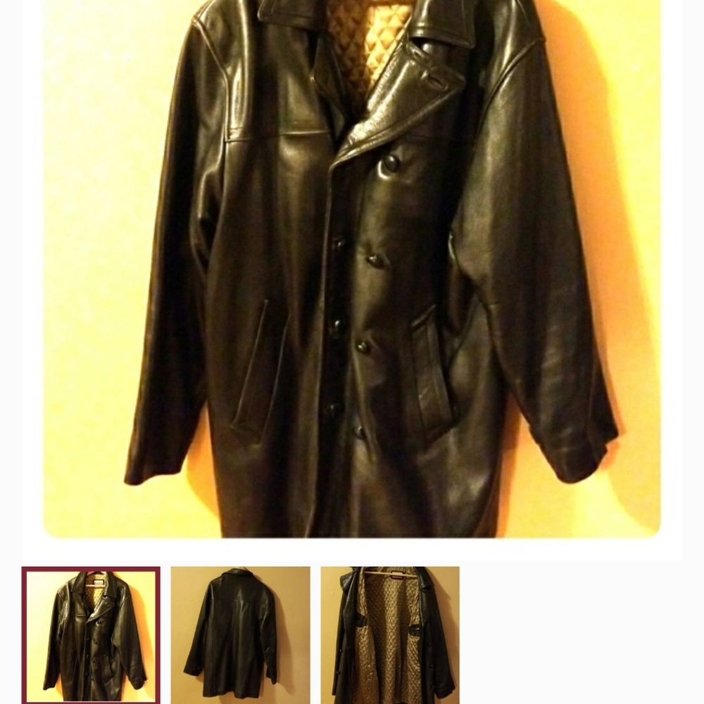 Men's leather coat extra